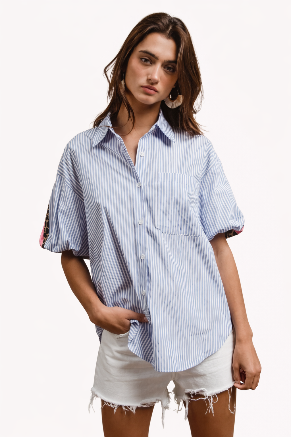 Stripes Leopard Top image 1