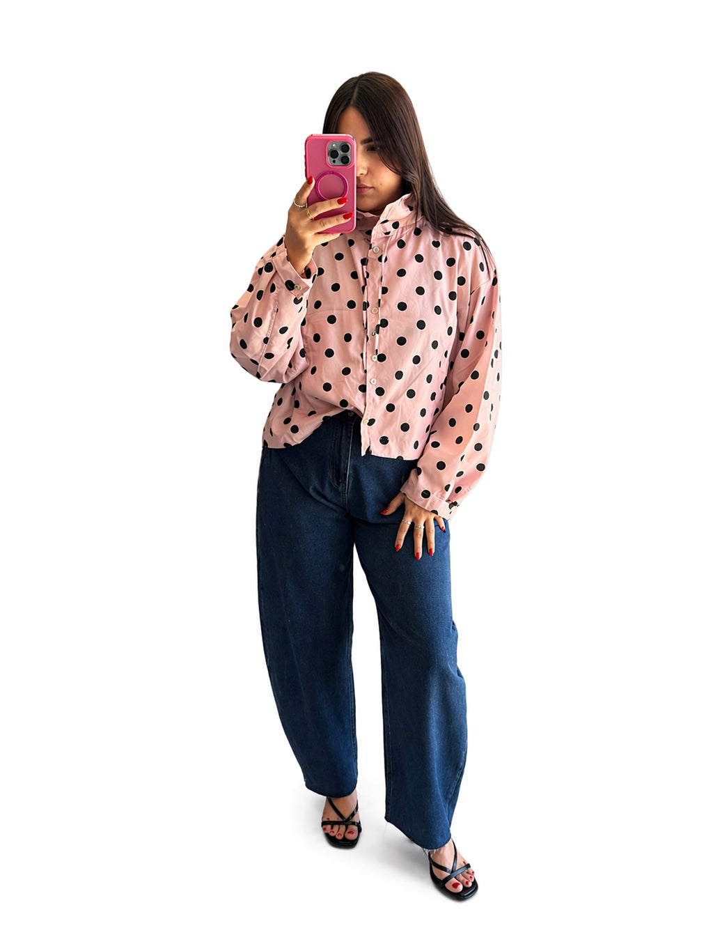 Pink Polka Dot Blouse image 0