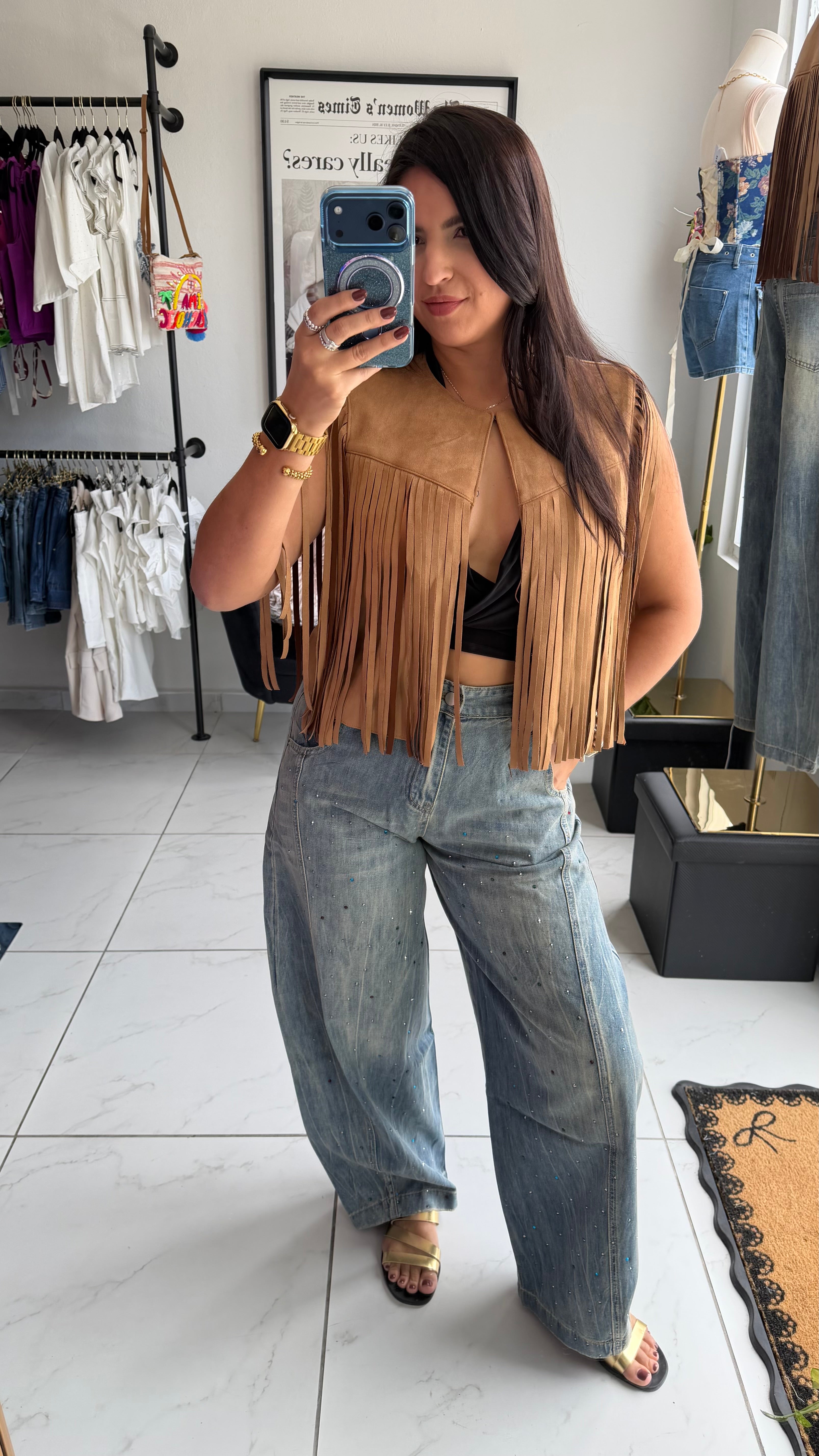 Rhinestone Barrel jean
