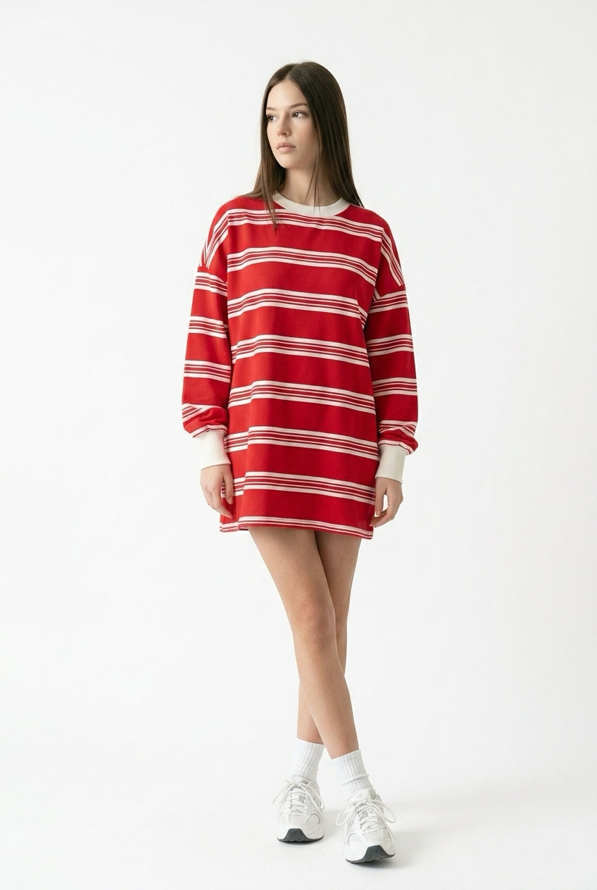 Stripe Love Sweatshirt Dress image 1