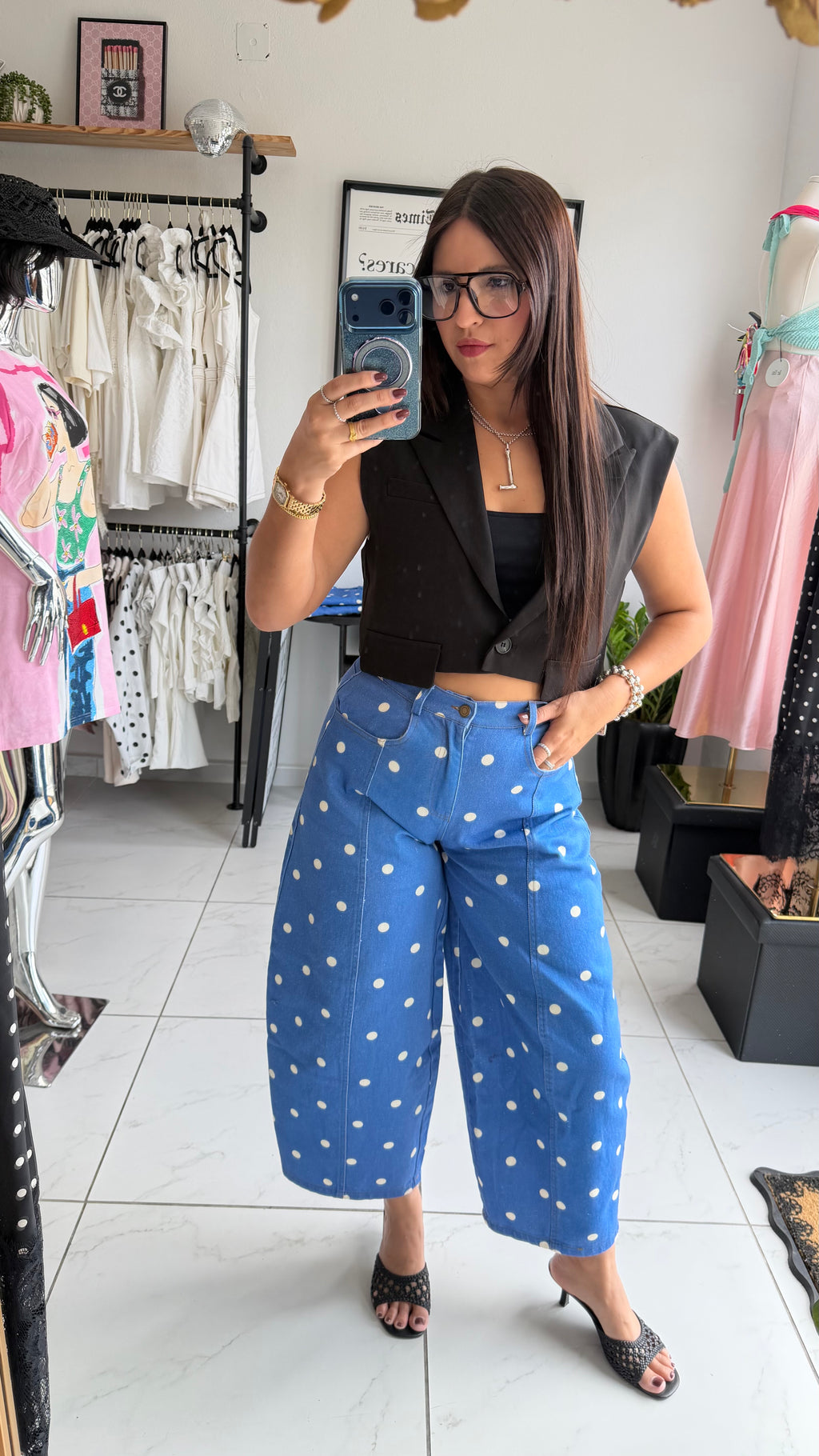 Polka dot Barrel Jean