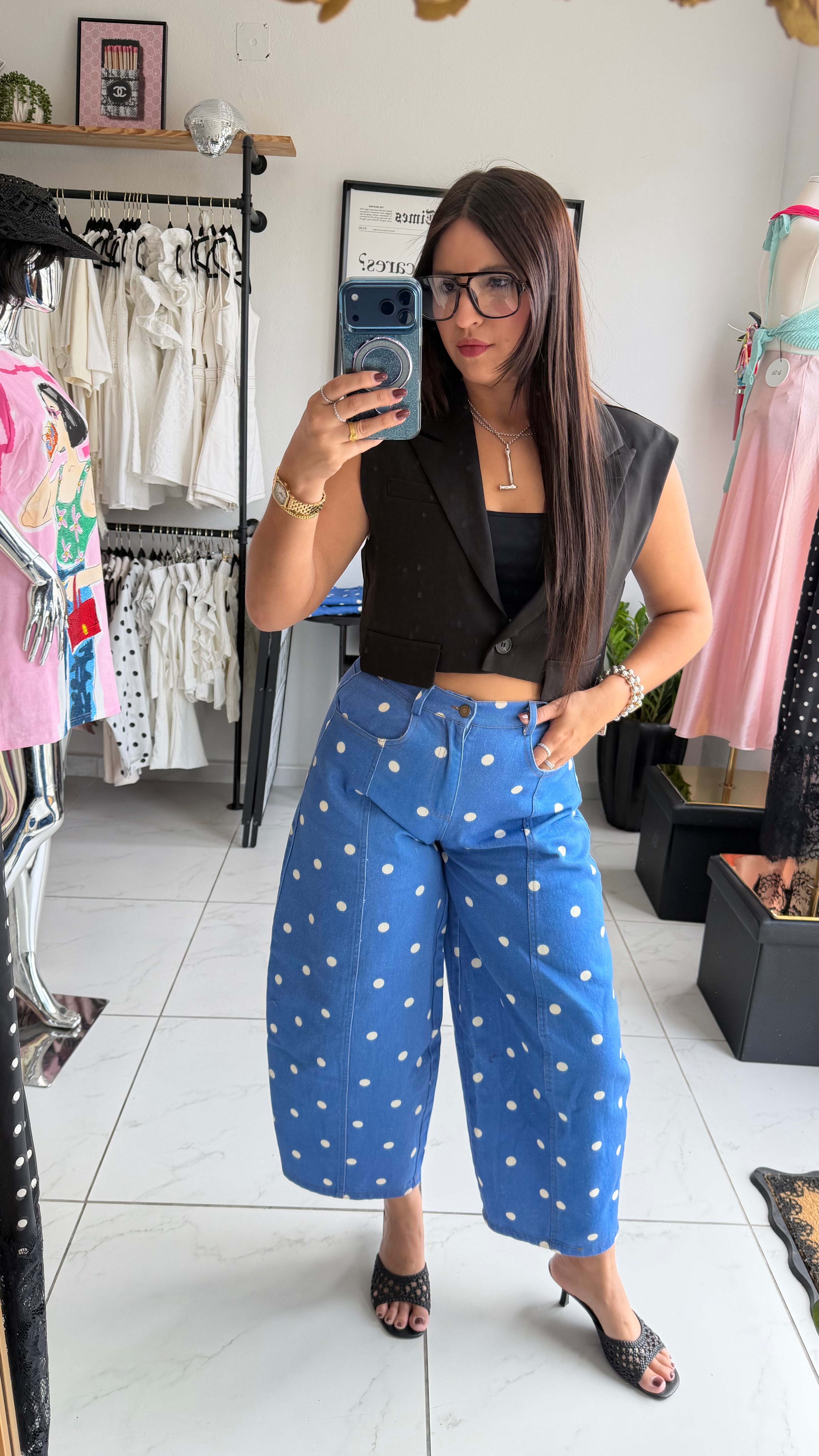 Polka dot Barrel Jean