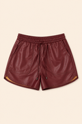 Burgundy Runway Shorts