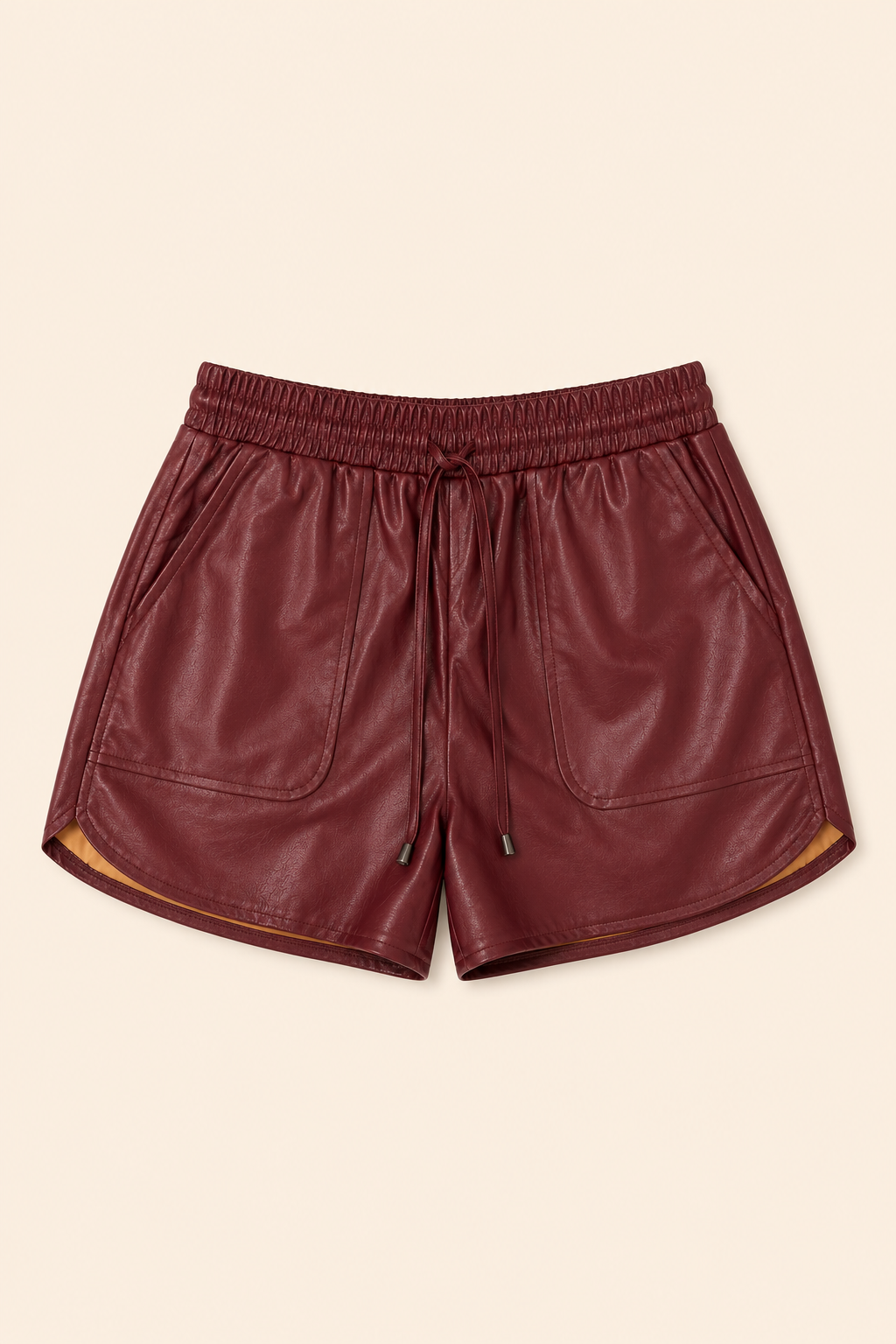 Burgundy Runway Shorts