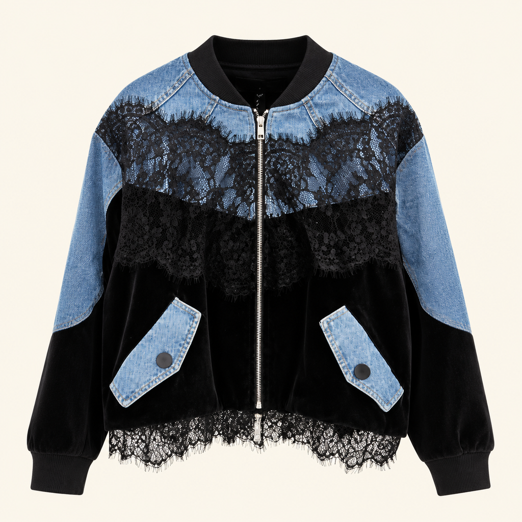 Fashion Lace Denim Jacket