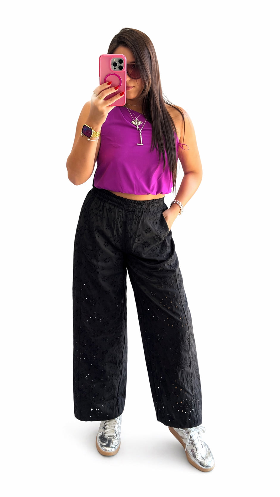 Eyelet Pants image 0